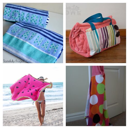 16 Cute Personalized Beach Towel DIY Projects- Upgrade your summer style with these cute customized beach towel DIYs! From tie-dye and fun appliqués to pom-pom trims and clever towel totes, this collection will help you create one-of-a-kind towels that turn heads at the beach or pool. Perfect for beginner and experienced crafters alike—get inspired and make your summer extra special with a personalized beach towel! | #BeachTowelDIY #SummerCrafts #DIYCrafts #summerDIY #ACultivatedNest