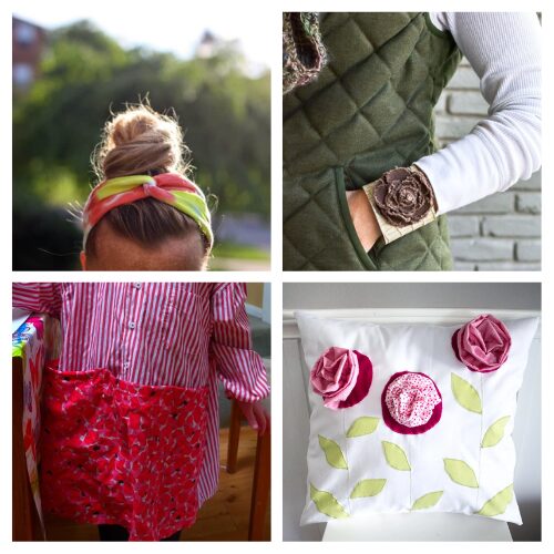 16 Clever Repurposed Summer Clothing DIYs- Don't throw away those old clothes! Give your closet castoffs a gorgeous second life this summer with these clever upcycling crafts. From trendy t-shirt bracelets and necklaces to beautiful braided headbands, these easy DIY tutorials turn old threads into stunning new accessories. | #UpcycledClothing #DIYFashion #TrashToTreasure #CraftsForSummer #ACultivatedNest