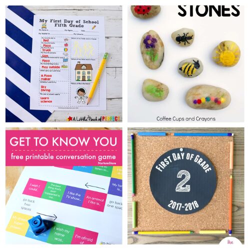 16 First Day of School Kids Crafts- Make the first day of school extra special with these easy crafts and creative traditions! From photo props and printable keepsakes to fun family activities, discover memorable ideas to celebrate the start of a new school year with your kids. Cherish these precious moments and create traditions that last year after year! | #FirstDayOfSchool #BackToSchool #KidsCrafts #SchoolTraditions #ACultivatedNest