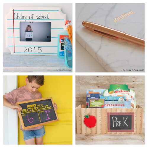 16 First Day of School Crafts and Printables for Kids- Make the first day of school extra special with these easy crafts and creative traditions! From photo props and printable keepsakes to fun family activities, discover memorable ideas to celebrate the start of a new school year with your kids. Cherish these precious moments and create traditions that last year after year! | #FirstDayOfSchool #BackToSchool #KidsCrafts #SchoolTraditions #ACultivatedNest
