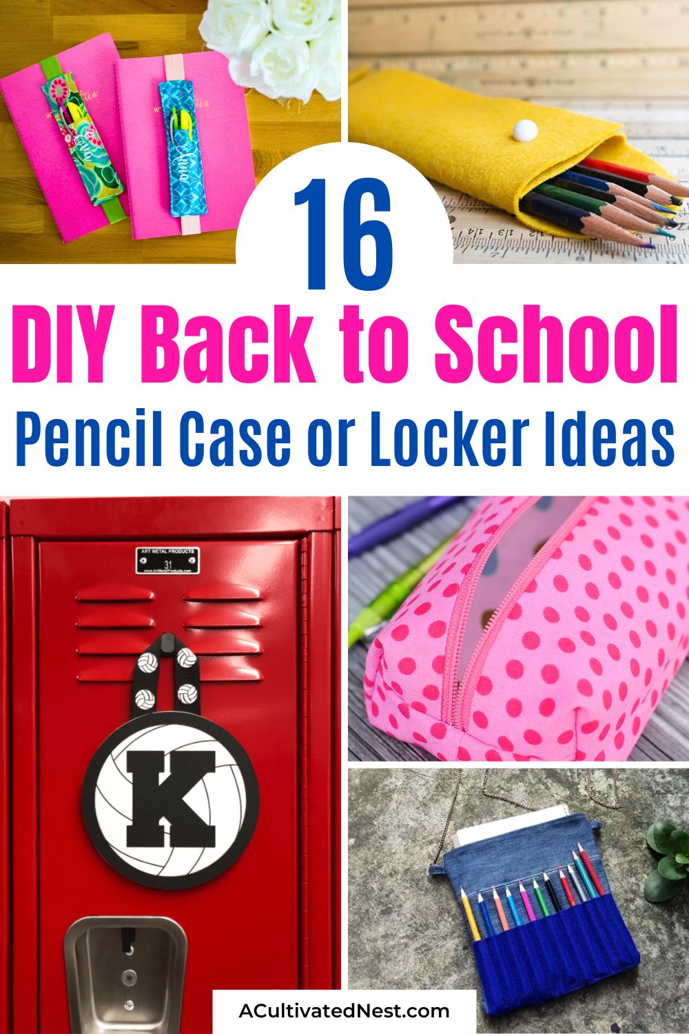 16 DIY Pencil Case or Locker Decor Ideas- Make heading back to school extra fun with imaginative DIY pencil case and locker decor projects! These unique handmade ideas are a great way to personalize your child's school year and create lasting memories together before the first day. | #BackToSchoolDIY #PencilCaseDIY #LockerOrganization #SchoolDIY #ACultivatedNest
