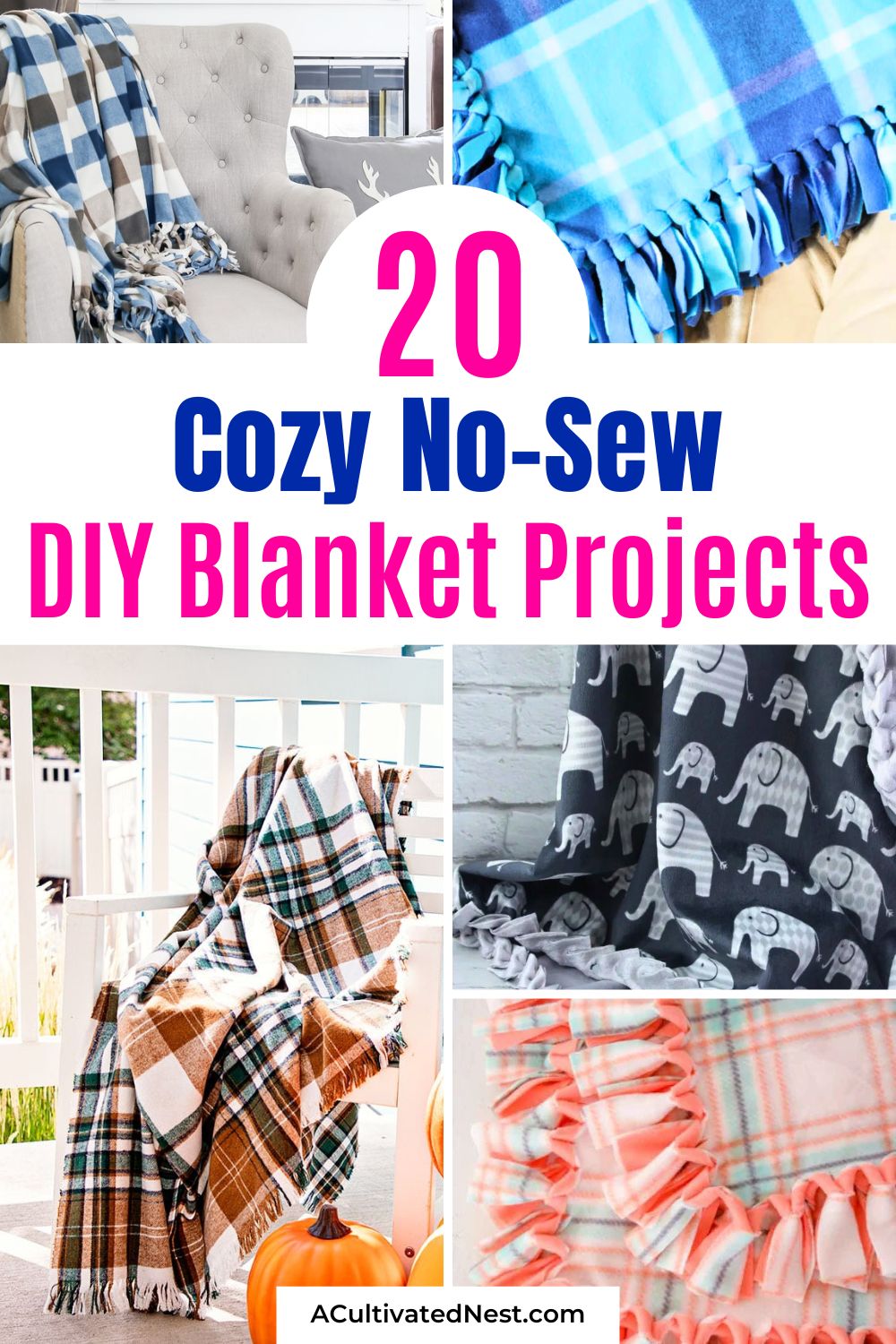 20 Cozy No-Sew DIY Blanket Projects- Looking for fun and simple DIY crafts? Discover no-sew blanket ideas you can make in a weekend! These blankets are perfect for gifts, home decor, or a little extra warmth on chilly nights. No sewing machine required, just grab your fabric and start creating! | #NoSewBlanket #CraftIdeas #HomemadeGifts #DIYCrafts #ACultivatedNestv