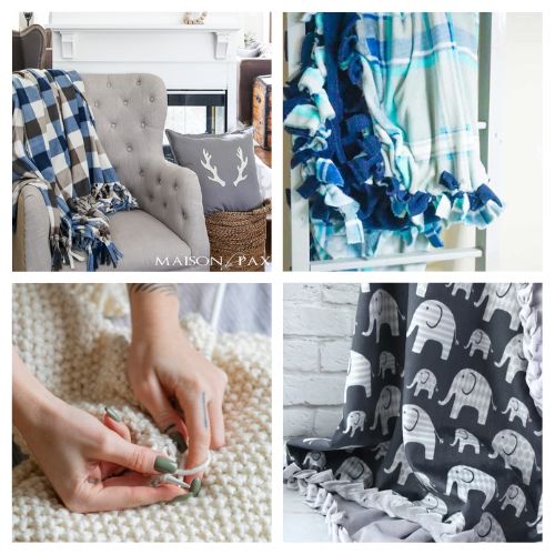 20 Cozy No-Sew Blanket Tutorials- Snuggle up with these cozy no-sew DIY blanket projects! Whether you’re a beginner crafter or looking for quick homemade gift ideas, these easy tutorials have something for everyone. Create fleece tie blankets, baby blankets, flannel throws and more – all without sewing a single stitch! | #DIYBlanket #NoSewProjects #BlanketTutorial #BeginnerCraft #ACultivatedNest