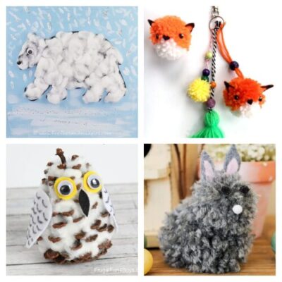 16 Winter Animals Kids Crafts Using Pom Poms- A Cultivated Nest