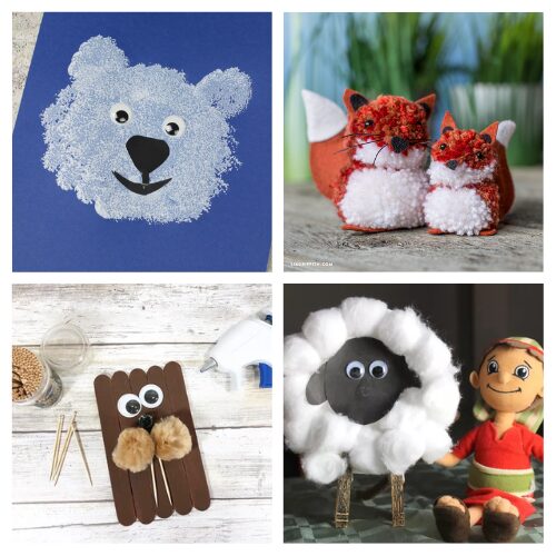 16 Easy Winter Animals Kids Crafts Using Cotton Balls and Pom Poms- Looking for simple indoor activities for a chilly day? These adorable winter animal crafts use basic supplies like cotton balls and pom poms that you probably already have in your craft closet! From fluffy polar bears to cute pom pom penguins, these DIY projects are perfect for toddlers and preschoolers. | #KidsCrafts #WinterActivities #PreschoolActivities #EasyCrafts #ACultivatedNest