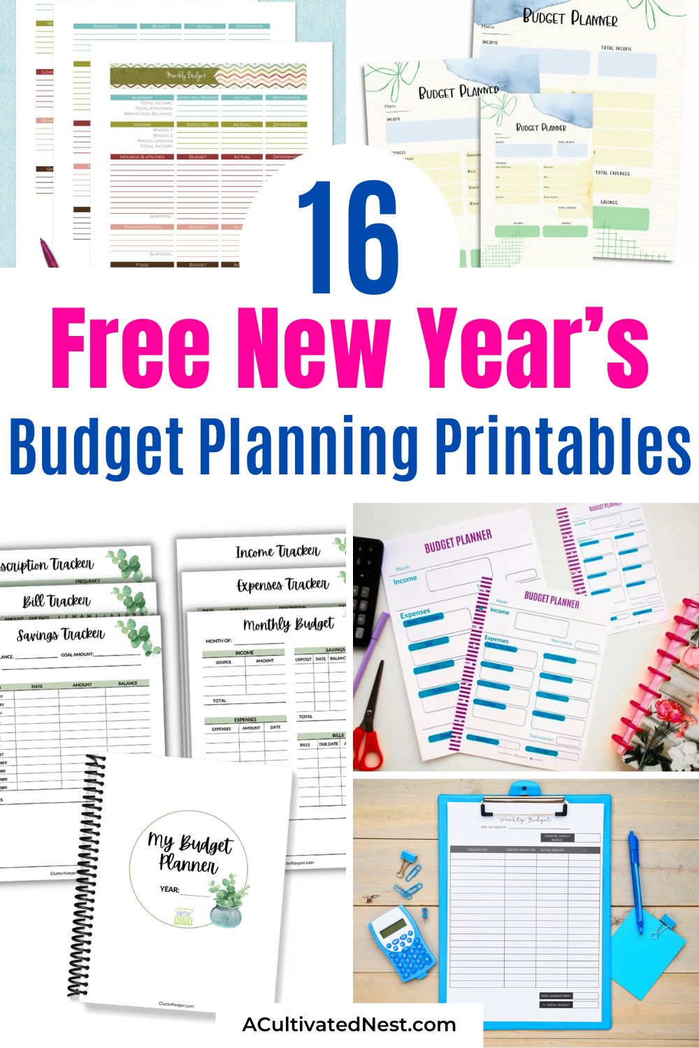 16 New Year's Budget Planning and Tracking Printables- Kickstart your financial goals with these New Year’s budget planning and tracking printables! Whether you want to save more, pay off debt, or manage your expenses, these worksheets make it simple and achievable. Download and start organizing your money today! | #BudgetPrintables #NewYearGoals #MoneyManagement #FreePrintablePlanner #ACultivatedNest
