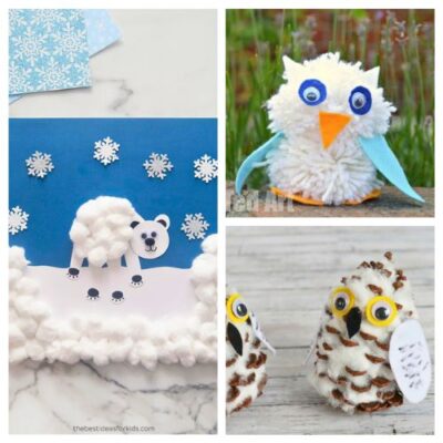 16 Easy Winter Animals Kids Crafts Using Cotton Balls and Pom Poms