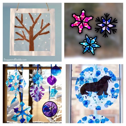 16 Fun Suncatcher Winter Crafts for Kids- Bring some sparkle to your winter days with these creative suncatcher crafts for kids! From snowflakes to polar bears, these easy projects are perfect for preschoolers and older children alike. Brighten your windows and keep little hands busy all season long! | #WinterCrafts #SuncatcherCrafts #KidsActivities #CraftsForKids #ACultivatedNest