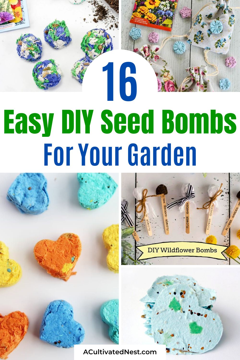16 Easy DIY Seed Bombs for Your Garden- Looking for a fun gardening craft that’s perfect for Earth Day or any day? These DIY seed bomb ideas are easy to make, eco-friendly, and a great way to add wildflowers to neglected spaces. Make your own seed bombs for gifts or to brighten up your neighborhood, flowers are just a toss away! | #DIYSeedBombs #GardeningTips #KidsGardening #EarthDayIdeas #ACultivatedNest