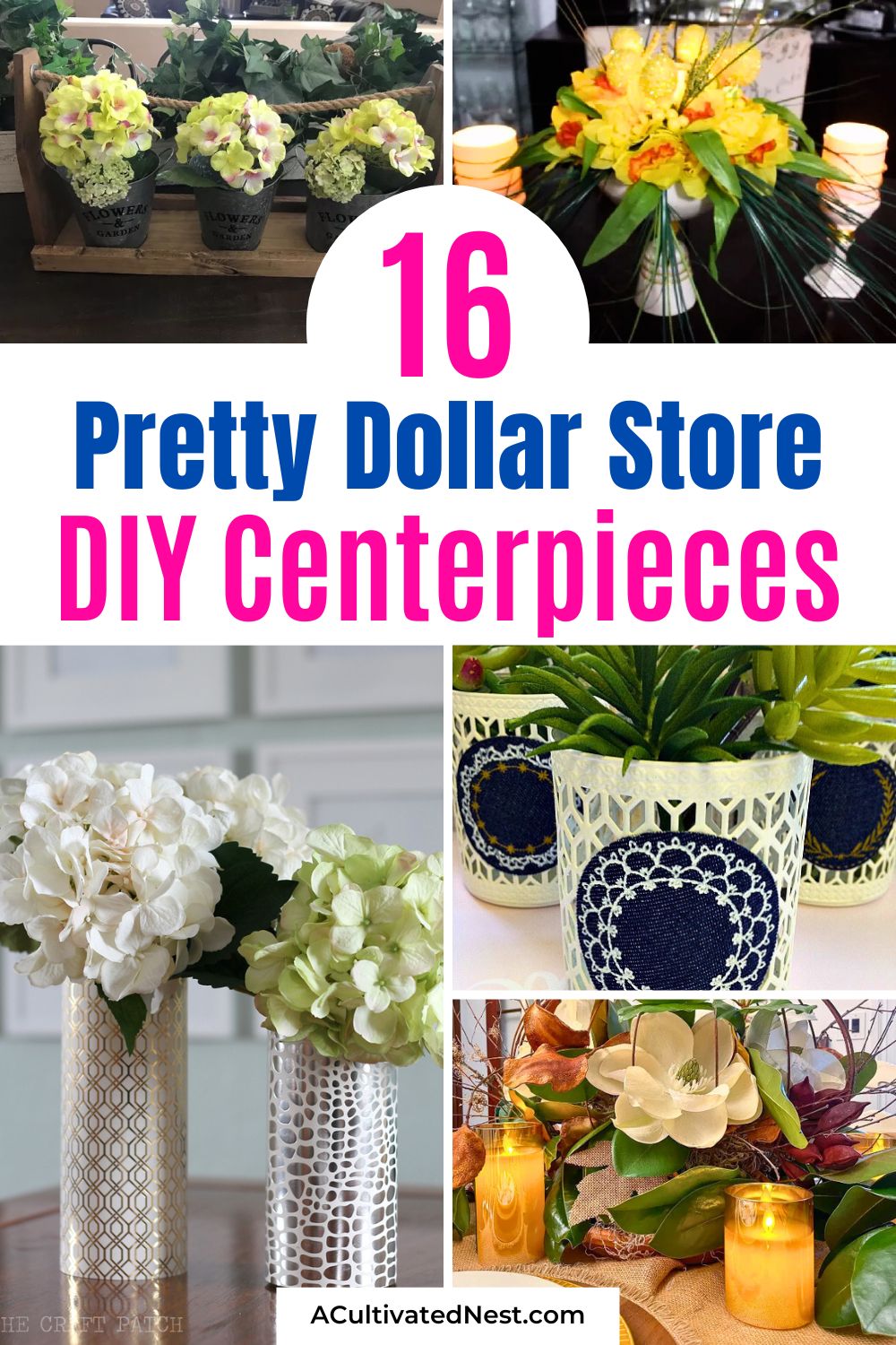 16 Pretty Dollar Tree Table Centerpieces- Refresh your home this season with these stunning Dollar Tree table centerpiece ideas! Perfect for spring, holidays, or everyday décor, these creative projects are simple, affordable, and sure to impress your guests. Grab your crafting supplies and discover a new favorite way to decorate your table! | #DIYCenterpiece #DollarTreeFinds #SpringDecor #CraftyDIY #ACultivatedNest 16 Pretty Dollar Tree Table Centerpieces- Refresh your home this season with these stunning Dollar Tree table centerpiece ideas! Perfect for spring, holidays, or everyday décor, these creative projects are simple, affordable, and sure to impress your guests. Grab your crafting supplies and discover a new favorite way to decorate your table! | #DIYCenterpiece #DollarTreeFinds #SpringDecor #CraftyDIY #ACultivatedNest