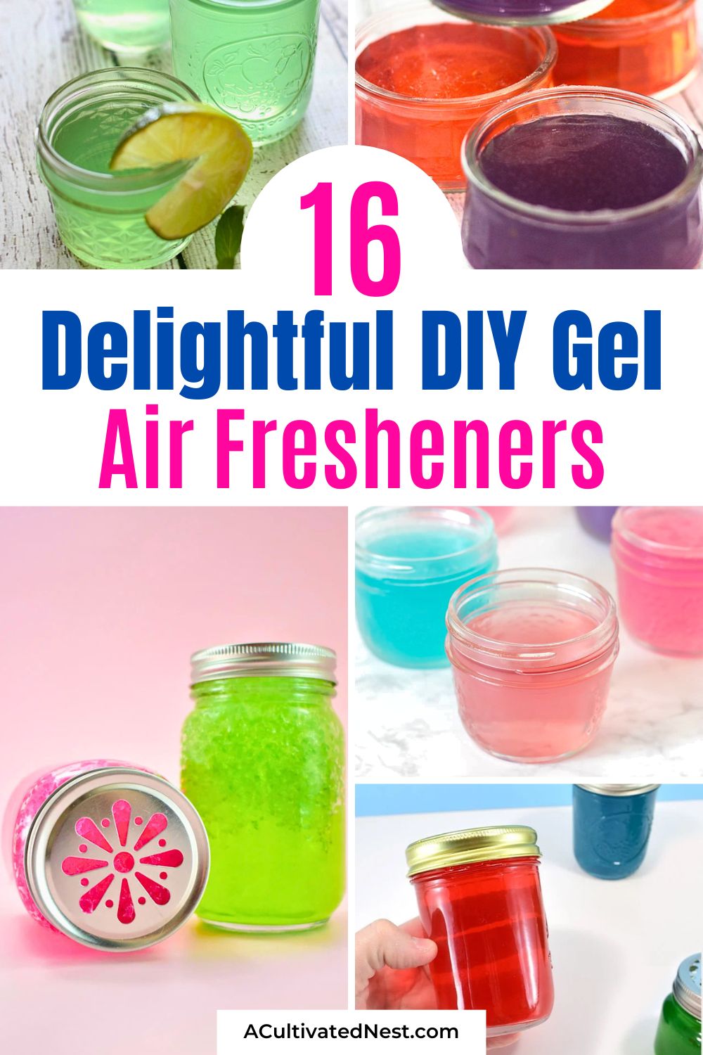 16 Delightful DIY Gel Air Fresheners- Love walking into a home that smells like a sanctuary? Create your own custom scents with these easy DIY gel air freshener recipes! These simple projects are perfect for personalizing your space, refreshing your bathroom, or adding a lovely scent to your home office. Fast, fun, and completely customizable to your favorite aromas! | #HomeHacks #HomemadeAirFreshener #DIYProjects #easyCrafts #ACultivatedNest