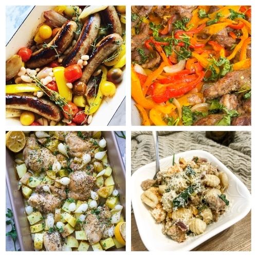 40 Sheet Pan Dinners for Pantry Challenge Weeks- Master the art of the "one-pan plan" with flexible sheet pan recipes perfect for busy weeknights! Low prep and zero cleanup- use what you already have in your pantry and freezer to whip up healthy, roasted meals. The ultimate guide to stress-free cooking when you can't make it to the store. | #OnePanMeal #EasyDinner #PantryRecipes #SheetPanRecipes #ACultivatedNest