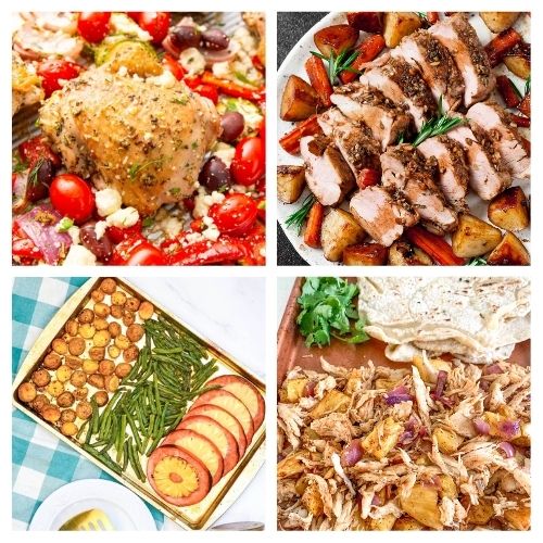 40 Sheet Pan Meals for Pantry Challenge Dinners- Master the art of the "one-pan plan" with flexible sheet pan recipes perfect for busy weeknights! Low prep and zero cleanup- use what you already have in your pantry and freezer to whip up healthy, roasted meals. The ultimate guide to stress-free cooking when you can't make it to the store. | #OnePanMeal #EasyDinner #PantryRecipes #SheetPanRecipes #ACultivatedNest