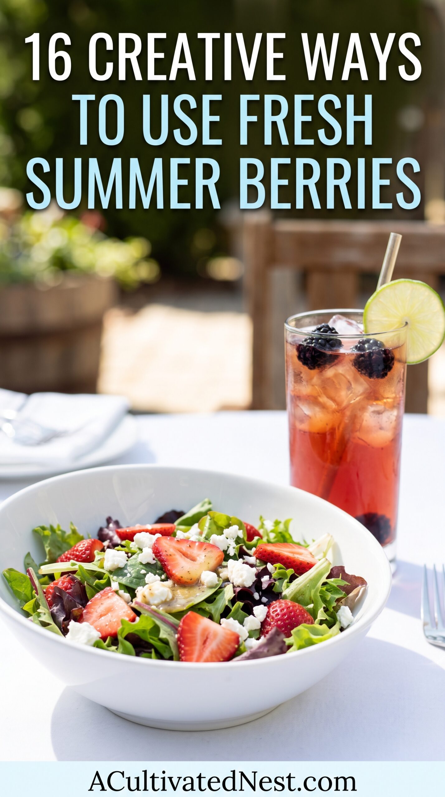 16 Creative Ways to Use Fresh Summer Berries- Think berries are just for dessert? Think again! Get creative in the kitchen with unique sweet and savory recipes that highlight fresh summer berries in a whole new light. Discover mouthwatering ideas like strawberry balsamic bruschetta, blackberry basil pizza, and vibrant summer salads, alongside handcrafted artisanal drinks and sodas. Perfect for your next backyard cookout, weeknight dinner, or warm-weather gathering. | #HealthyRecipes #StrawberryRecipes #BlueberryRecipes #recipes #ACultivatedNest
