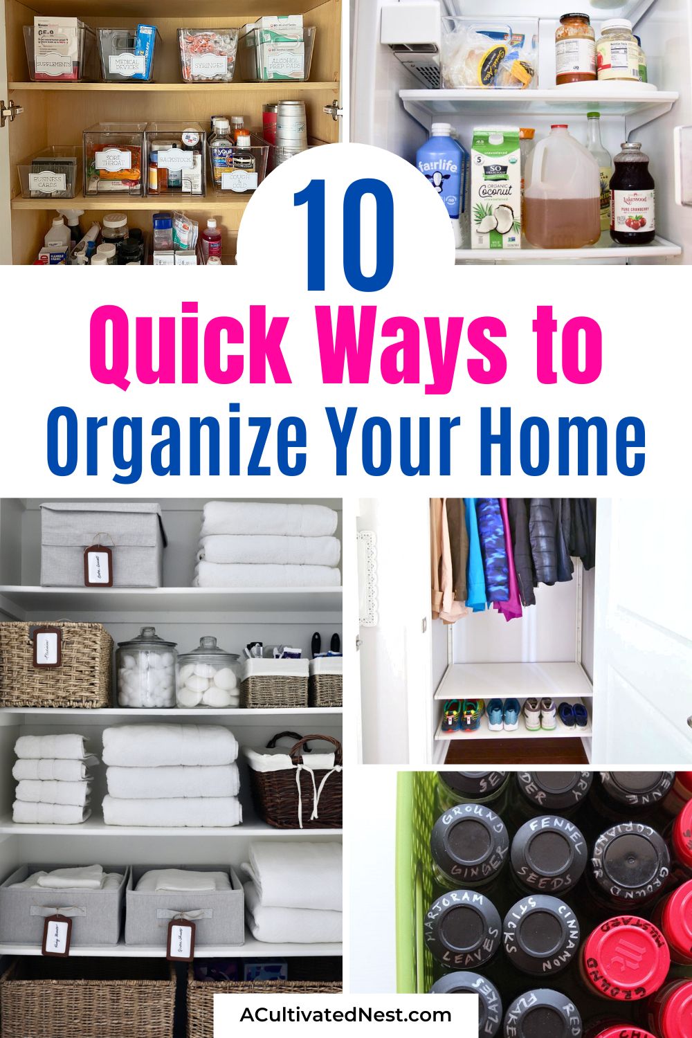 10 Organizing Projects You Can Do in Under 30 Minutes- Transform your home into a stress-free sanctuary, one small drawer at a time. Discover easy, budget-friendly ways to organize your high-traffic areas in 30 minutes or less. We’re sharing clever hacks for your pantry, bathroom cabinet, and even your car, using things you likely already have on hand. | #OrganizedLife #SimpleLiving #DIYOrganization #DeclutterYourLife #ACultivatedNest
