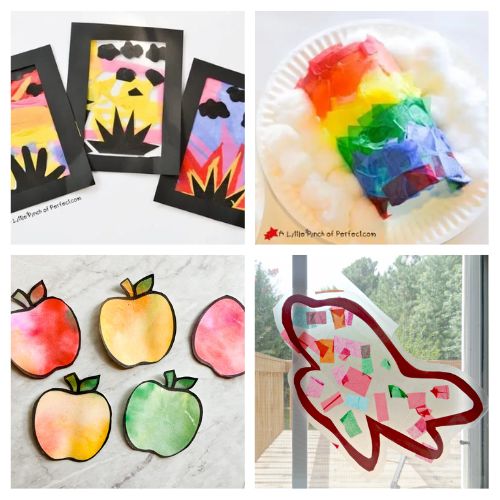 28 Fun and Creative Tissue Paper Kids Crafts- Looking for a fun, low-prep afternoon activity to keep the kids entertained? These adorable DIY tissue paper crafts are perfect for toddlers and preschoolers! Using simple supplies you already have at home, your little ones can create colorful suncatchers, textured animals, and beautiful window art! | #KidsCrafts #TissuePaperCrafts #PreschoolActivities #EasyCraftsForKids #ACultivatedNest 28 Fun and Creative Tissue Paper Kids Crafts- Looking for a fun, low-prep afternoon activity to keep the kids entertained? These adorable DIY tissue paper crafts are perfect for toddlers and preschoolers! Using simple supplies you already have at home, your little ones can create colorful suncatchers, textured animals, and beautiful window art! | #KidsCrafts #TissuePaperCrafts #PreschoolActivities #EasyCraftsForKids #ACultivatedNest