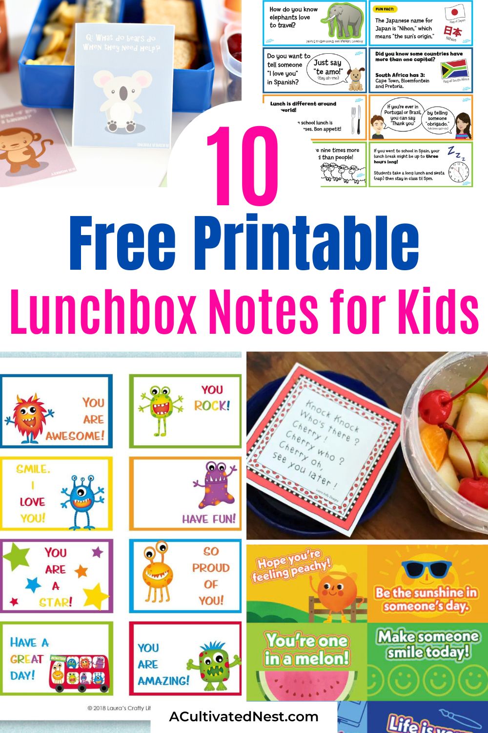 10 Free Printable Lunchbox Notes for Kids- Looking for a simple, cute way to make school lunches extra special? These free printable lunchbox notes for kids feature adorable designs, silly puns, and sweet messages that will bring an instant smile to the school cafeteria. A perfect, frugal way to cure homesickness or give them a confidence boost before a big test.! | #LunchBoxNotes #FreePrintablesForKids #BackToSchoolIdeas #SchoolLunch #ACultivatedNest 10 Free Printable Lunchbox Notes for Kids- Looking for a simple, cute way to make school lunches extra special? These free printable lunchbox notes for kids feature adorable designs, silly puns, and sweet messages that will bring an instant smile to the school cafeteria. A perfect, frugal way to cure homesickness or give them a confidence boost before a big test.! | #LunchBoxNotes #FreePrintablesForKids #BackToSchoolIdeas #SchoolLunch #ACultivatedNest