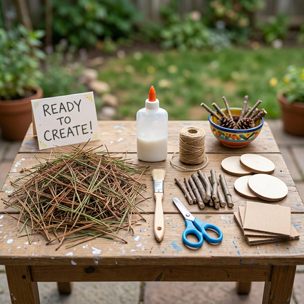16 Pine Needle and Twig Kids Crafts- Looking for a budget-friendly outdoor activity for your kids? Turn simple yard treasures into creative art projects! Discover easy pine needle and twig craft ideas that encourage hands-on learning and imaginative play. Perfect for weekend crafting, nature walks, and seasonal fun. | #KidsCrafts #NatureCrafts #CraftsForKids #BudgetFriendlyCrafts #ACultivatedNest