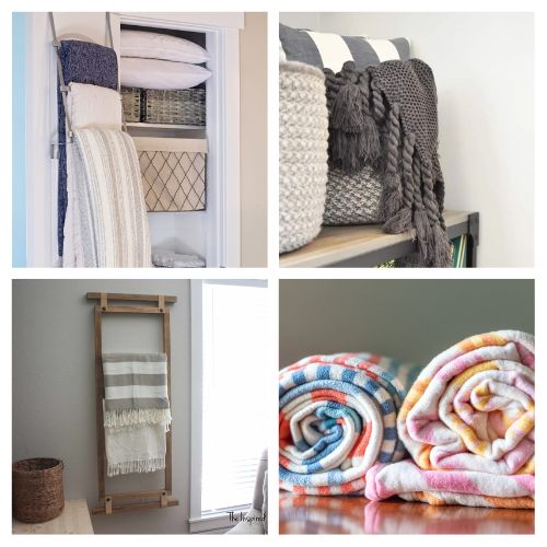 16 Genius Organization Hacks for Blankets & Throws- Are extra blankets and cozy throws taking over your living room? Keep your home organized and clutter-free with these genius space-saving blanket storage ideas! From stylish basket setups and clever folding hacks to space-saving ladders and hidden storage furniture, these practical tips will keep your cozy essentials accessible without sacrificing style. Perfect for small apartments and cozy homes alike! | #BlanketStorage #HomeOrganization #SmallSpaceLiving #LivingRoomOrganization #ACultivatedNest