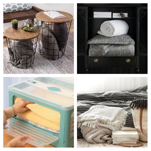 16 Genius Organization Hacks for Blankets & Throws- Are extra blankets and cozy throws taking over your living room? Keep your home organized and clutter-free with these genius space-saving blanket storage ideas! From stylish basket setups and clever folding hacks to space-saving ladders and hidden storage furniture, these practical tips will keep your cozy essentials accessible without sacrificing style. Perfect for small apartments and cozy homes alike! | #BlanketStorage #HomeOrganization #SmallSpaceLiving #LivingRoomOrganization #ACultivatedNest