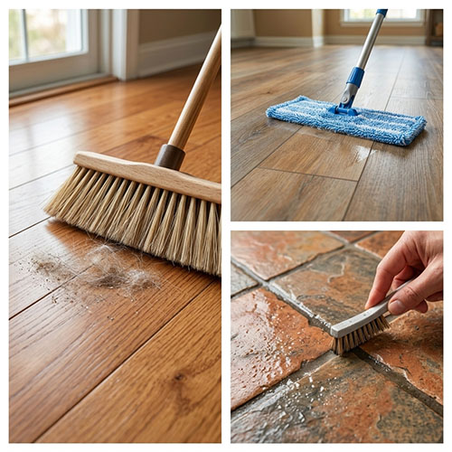 The Ultimate Floor Care Guide- Keep your floors looking brand new without ruining them! Cleaning different types of flooring requires the right techniques. From hardwood and tile to LVP and laminate, this guide covers the must-know maintenance rules, best tools, and essential tips every homeowner needs to avoid water damage and build-up. | #FloorCleaning #HomeCareTips #CleaningHacks #HardwoodFloors #ACultivatedNest