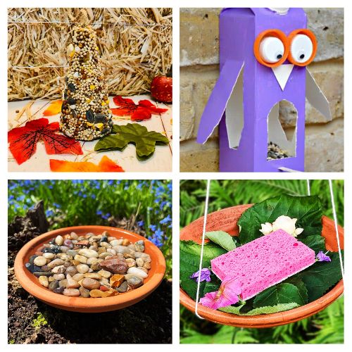28 Bird Feeders & Bird Bath Crafts for Cold Weather- Help your local backyard birds this season! As natural food sources become scarce in fall and winter, these easy DIY bird feeders and water stations provide essential nutrients and hydration to keep wildlife thriving. Click through for budget-friendly, family-friendly craft ideas to turn your yard into a winter wildlife refuge! | #DIYBirdFeeder #BackyardBirds #BirdWatching #FallCrafts #ACultivatedNest
